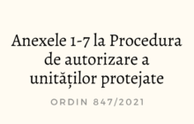 Formulare Ordin 847/2021 autorizarea unităților protejate