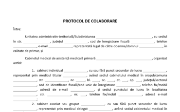 Protocol-cadru de colaborare cu cabinete medici de familie