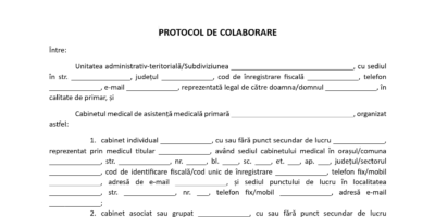 Protocol-cadru de colaborare cu cabinete medici de familie
